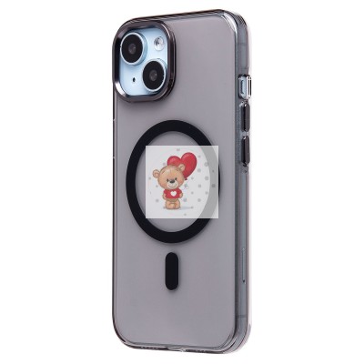 Чехол-накладка для Apple iPhone 15 (черный/прозрачный) - SM039 SafeMag
