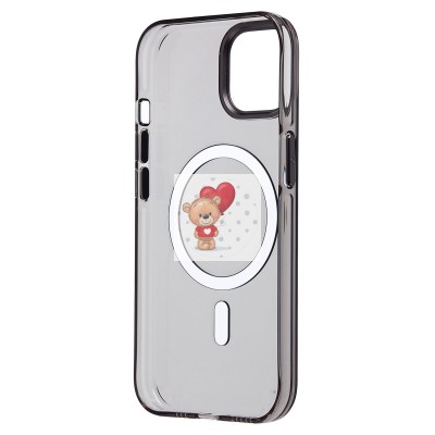 Чехол-накладка для Apple iPhone 15 (черный/прозрачный) - SM039 SafeMag