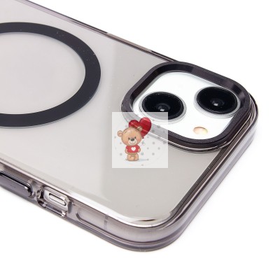 Чехол-накладка для Apple iPhone 15 (черный/прозрачный) - SM039 SafeMag