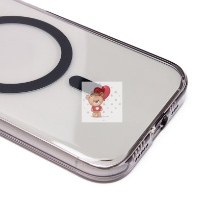 Чехол-накладка для Apple iPhone 15 (черный/прозрачный) - SM039 SafeMag