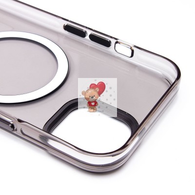 Чехол-накладка для Apple iPhone 15 (черный/прозрачный) - SM039 SafeMag