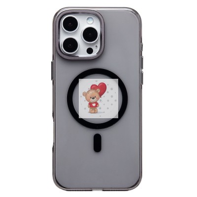 Чехол-накладка для Apple iPhone 16 Pro Max (черный/прозрачный) - SM039 SafeMag