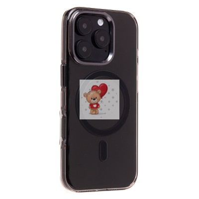 Чехол-накладка для Apple iPhone 16 Pro (черный/прозрачный) - SM039 SafeMag