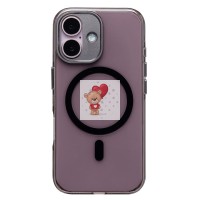 Чехол-накладка для Apple iPhone 16 (черный/прозрачный) - SM039 SafeMag