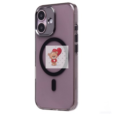 Чехол-накладка для Apple iPhone 16 (черный/прозрачный) - SM039 SafeMag