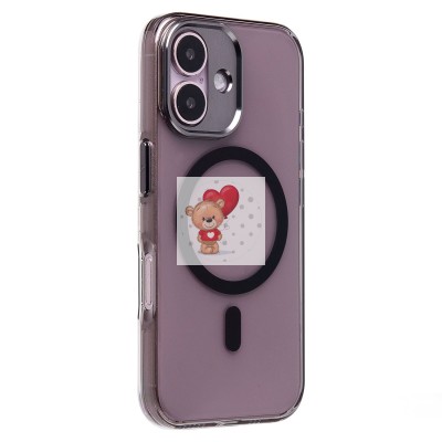 Чехол-накладка для Apple iPhone 16 (черный/прозрачный) - SM039 SafeMag