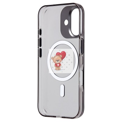 Чехол-накладка для Apple iPhone 16 (черный/прозрачный) - SM039 SafeMag