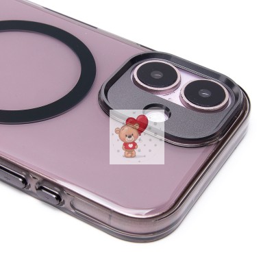 Чехол-накладка для Apple iPhone 16 (черный/прозрачный) - SM039 SafeMag