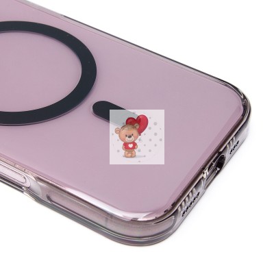 Чехол-накладка для Apple iPhone 16 (черный/прозрачный) - SM039 SafeMag