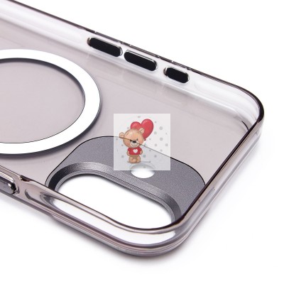 Чехол-накладка для Apple iPhone 16 (черный/прозрачный) - SM039 SafeMag