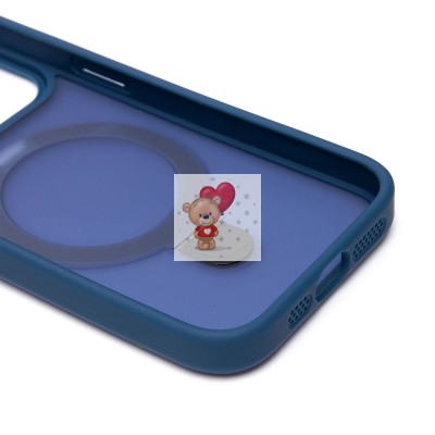 Чехол-накладка для Apple iPhone 15 Pro (темно-синий) - SM088 SafeMag