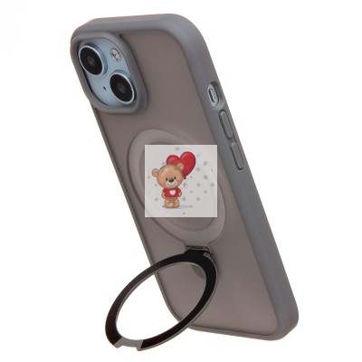 Чехол-накладка для Apple iPhone 15 (серый) - SM088 SafeMag