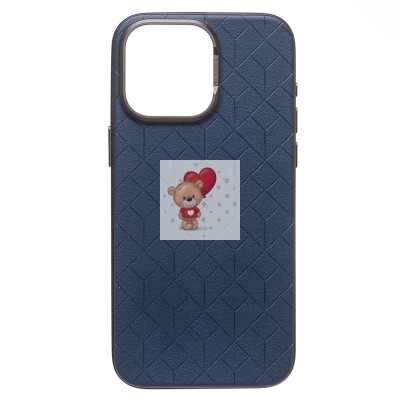 Чехол-накладка для Apple iPhone 15 Pro Max (синий) - SM089 SafeMag экокожа