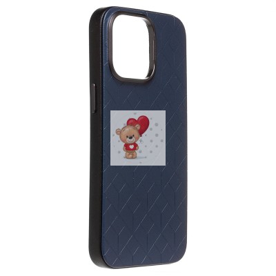 Чехол-накладка для Apple iPhone 15 Pro Max (синий) - SM089 SafeMag экокожа