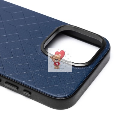 Чехол-накладка для Apple iPhone 15 Pro Max (синий) - SM089 SafeMag экокожа