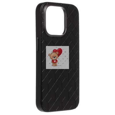 Чехол-накладка для Apple iPhone 15 Pro (черный) - SM089 SafeMag экокожа