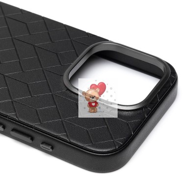 Чехол-накладка для Apple iPhone 15 Pro (черный) - SM089 SafeMag экокожа