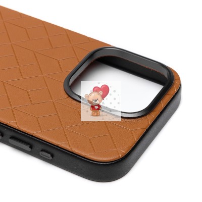 Чехол-накладка для Apple iPhone 15 Pro (коричневый) - SM089 SafeMag экокожа