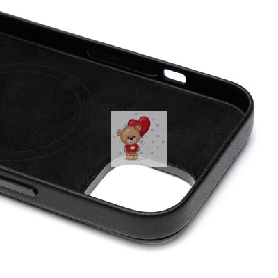 Чехол-накладка для Apple iPhone 15 (черный) - SM089 SafeMag экокожа Чехол-накладка для Apple iPhone 15 (черный) - SM089 SafeMag экокожа