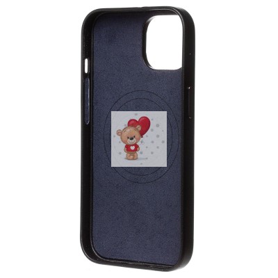 Чехол-накладка для Apple iPhone 15 (синий) - SM089 SafeMag экокожа