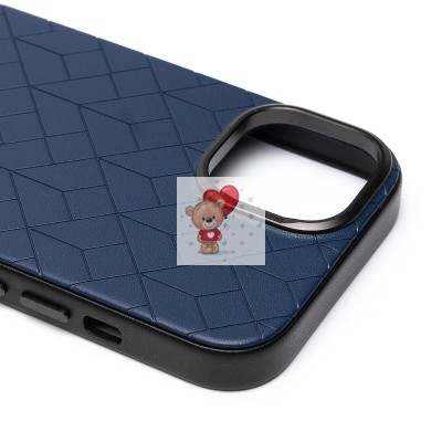 Чехол-накладка для Apple iPhone 15 (синий) - SM089 SafeMag экокожа