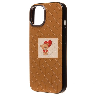 Чехол-накладка для Apple iPhone 15 (коричневый) - SM089 SafeMag экокожа