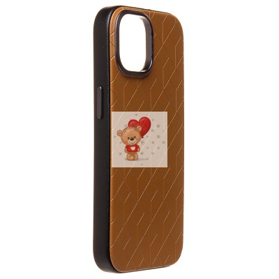 Чехол-накладка для Apple iPhone 15 (коричневый) - SM089 SafeMag экокожа