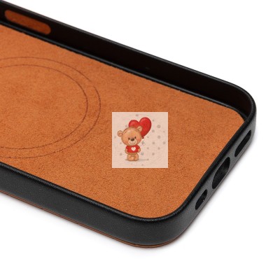 Чехол-накладка для Apple iPhone 15 (коричневый) - SM089 SafeMag экокожа