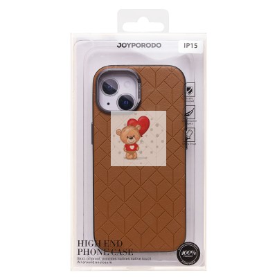 Чехол-накладка для Apple iPhone 15 (коричневый) - SM089 SafeMag экокожа