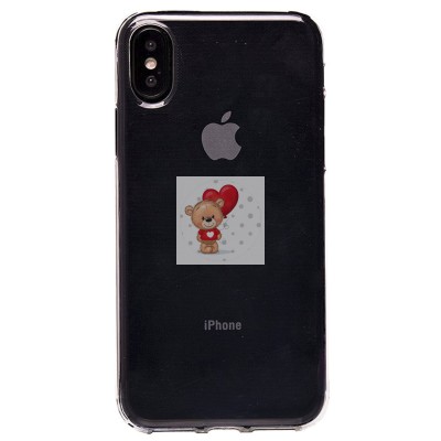 Чехол-накладка для Apple iPhone XS (прозрачный/черный) Activ ASC-101 Puffy 0.9мм