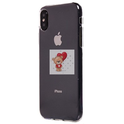 Чехол-накладка для Apple iPhone XS (прозрачный/черный) Activ ASC-101 Puffy 0.9мм Чехол-накладка для Apple iPhone XS (прозрачный/черный) Activ ASC-101 Puffy 0.9мм