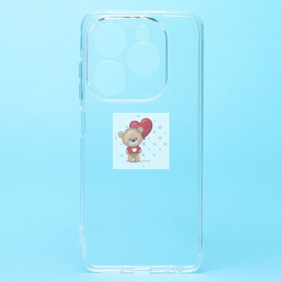 Чехол-накладка для Infinix HOT 40i (прозрачный) Activ ASC-101 Puffy 0.9мм