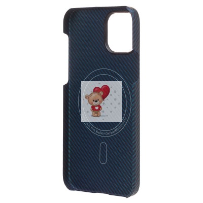 Чехол-накладка для Apple iPhone 12 (синий) Cellis SM009 POSH KEVLAR SafeMag