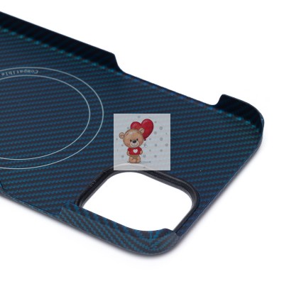 Чехол-накладка для Apple iPhone 12 (синий) Cellis SM009 POSH KEVLAR SafeMag