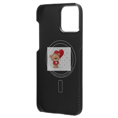 Чехол-накладка для Apple iPhone 13 Pro Max (черный) Cellis SM009 POSH KEVLAR SafeMag