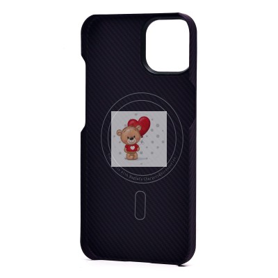Чехол-накладка для Apple iPhone 14 (фиолетовый) Cellis SM009 POSH KEVLAR SafeMag
