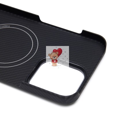 Чехол-накладка для Apple iPhone 15 Pro Max (черный) Cellis SM009 POSH KEVLAR SafeMag