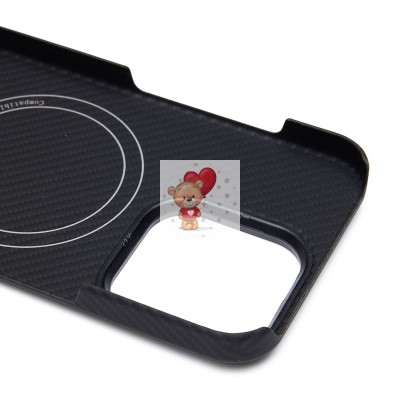 Чехол-накладка для Apple iPhone 15 Pro (черный) Cellis SM009 POSH KEVLAR SafeMag