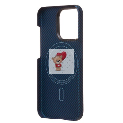 Чехол-накладка для Apple iPhone 15 Pro (синий) Cellis SM009 POSH KEVLAR SafeMag