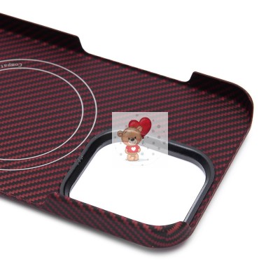 Чехол-накладка для Apple iPhone 15 Pro (красный) Cellis SM009 POSH KEVLAR SafeMag