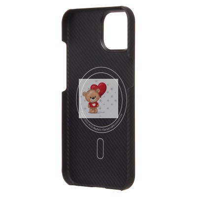 Чехол-накладка для Apple iPhone 15 (черный) Cellis SM009 POSH KEVLAR SafeMag