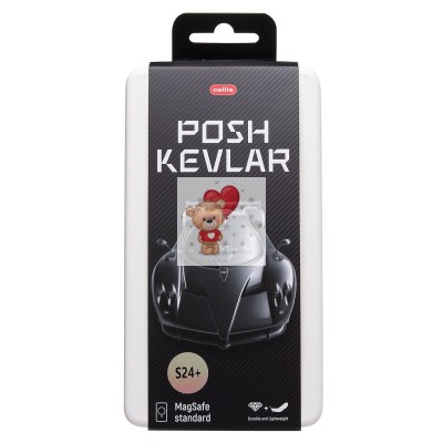 Чехол-накладка для Samsung Galaxy S24+ (черный) Cellis SM009 POSH KEVLAR SafeMag