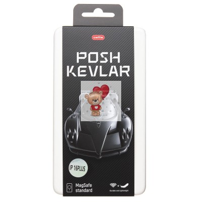 Чехол-накладка Apple iPhone 16 Plus (черный) Cellis SM009 POSH KEVLAR для Чехол-накладка Apple iPhone 16 Plus (черный) Cellis SM009 POSH KEVLAR для