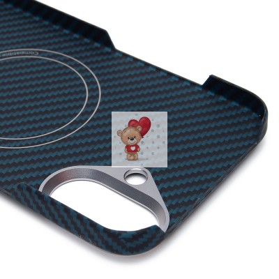 Чехол-накладка Apple iPhone 16 Plus (темно-синий) Cellis SM009 POSH KEVLAR для