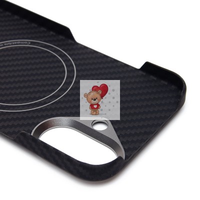 Чехол-накладка Apple iPhone 16 (черный) Cellis SM009 POSH KEVLAR для