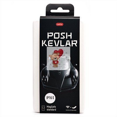 Чехол-накладка Apple iPhone 16e (черный) Cellis SM009 POSH KEVLAR для