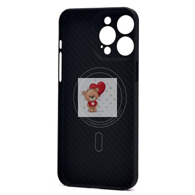 Чехол-накладка для Apple iPhone 15 Pro Max (черный) Cellis SM009 POSH KEVLAR с закрытой камерой SafeMag