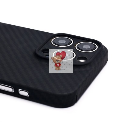 Чехол-накладка для Apple iPhone 15 Pro Max (черный) Cellis SM009 POSH KEVLAR с закрытой камерой SafeMag