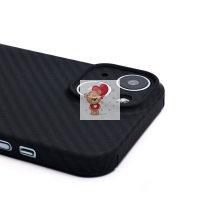 Чехол-накладка для Apple iPhone 15 (черный) Cellis SM009 POSH KEVLAR с закрытой камерой SafeMag