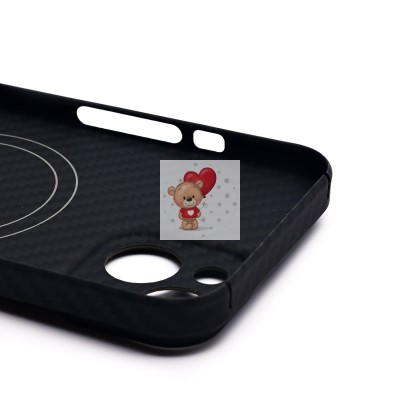 Чехол-накладка для Apple iPhone 15 (черный) Cellis SM009 POSH KEVLAR с закрытой камерой SafeMag